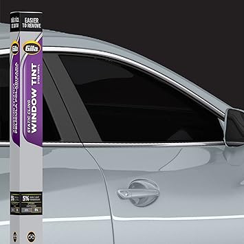 Gila Static Cling 5% VLT Automotive Window Tint DIY Easy Install Glare Control Privacy 2ft x 6.5ft (24in x 78in), 5% Super Limo Black (JS242)