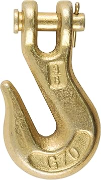 CURT 81438 3/8-Inch Forged Steel Clevis Grab Hook, 6,600 lbs. Work Load, 1/2-In Pin, YELLOW ZINC