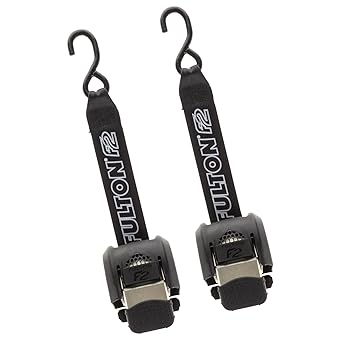 Fulton 2062100 F2 Retractable Boat Transom Tie Down Straps (Pair of 2), 2 x 43 Inches, 600 lbs. Capacity, 1,800 lbs. Break Strength, Stainless Steel