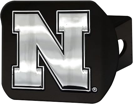 FANMATS University of Nebraska Black Metal Hitch Cover , 3.4