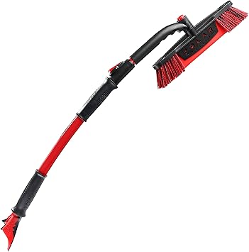 Mallory 14186ML Maxx-Force 52” Extendable Snowbrush for Car and Ice Scraper Crossover Snow Tool, Red