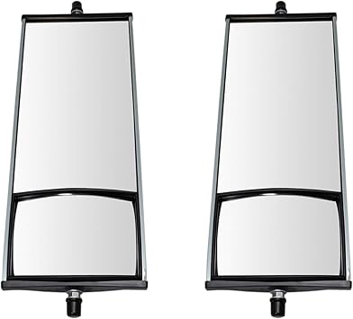 TRQ West Coast Mirror Manual 16 x 6.5 Inch Aluminum Convex Glass Pair Set Compatible with HD Semi Truck