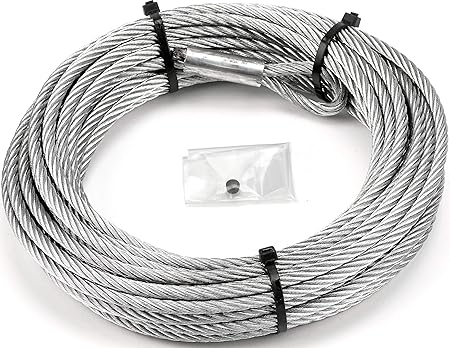 WARN 100973 Service Part - Wire Winch Rope Replacement Kit, Fits: VRX and AXON Winches - 1/4