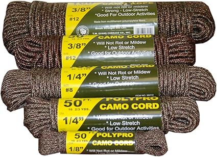 T.W. Evans Cordage Co. 1/8 in X 50 ft Camo Cord