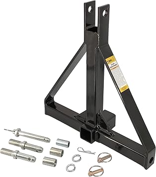 Standard 3-Point Hitch Adapter for Trailers & Farm Equipment with Category 1 Pins & 2