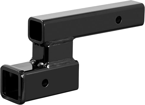 CURT 45798 Trailer Hitch Adapter, 2-Inch Receiver, 4-in Drop or Rise, 7,500 lbs , black