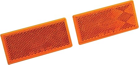 Reese Towpower 73887 Amber Quick Mount Rectangular Reflector, 2 Pack