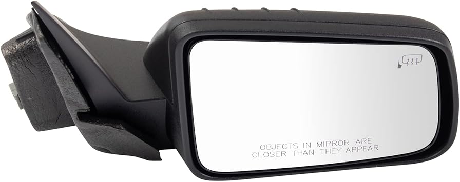 TRQ Right Mirror Power with Heat with Textured Black Cover Passenger Side Compatible with 2008-2011 Ford Focus FO1321331