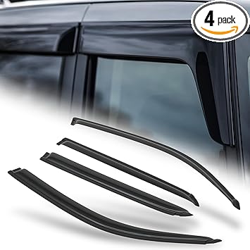 M-AUTO Window Visor Shade Compatible with 01-07 Toyota Sequoia, Tape-On Rain Guards Shields, 4 PCs