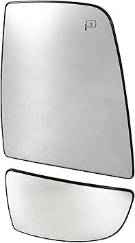 TRQ Mirror Glass Set Upper & Lower Compatible with Ford Transit Van