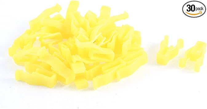 uxcell A15072300ux0057 30 Pcs Yellow Plastic Rivet Clips for 9mm Hole Dia Pack