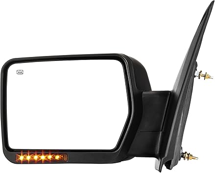 AUTOSAVER88 Door Mirror Compatible with 2007-2014 Ford F150, Left Driver Side Mirror with Turn Signal Puddle Light Power Adjustable Heated Manual Folding