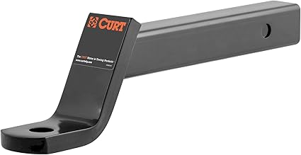 CURT 45270 Class 3 Trailer Hitch Ball Mount, Fits 2-Inch Receiver, 7,500 lbs, 1-Inch Hole, 4-Inch Drop, 2-In Rise, Gloss Black Powder Coat