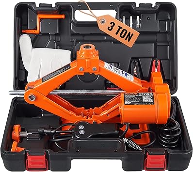 VEVOR Electric Car Jack, 3 Tons /6600 lbs 12V Electric Scissor Jack, Double Saddles with Remote Control, Portable Car Jack for Sedan, SUV, Truck Tire Change Replacement