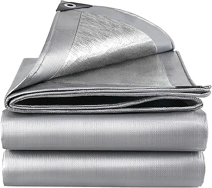 Rengue 20'x30' Heavy-Duty Tarp, 16 Mil Thick Cover Durable Waterproof Plastic Tarpaulin with Metal Grommets Every 18 Inches, Dust-Proof Tarps for Canopy, Roof Tent, Boat, Patio, Rv, Pool or Camping