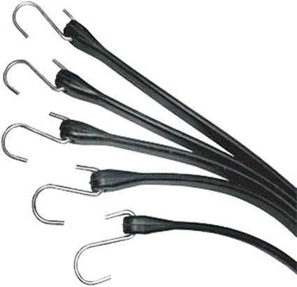 PROGRIP 717904 Multiple Size Natural Rubber Tarp Strap Assortment with S Hooks (Pack of 9)