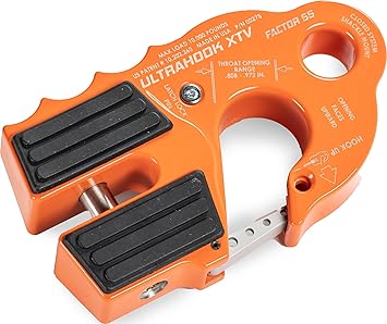 Factor 55 Ultrahook XTV Closed System Shackle Mount, Max Rated Load: 10,000 Pounds and Breaking Strength: 21,000 Pounds - Orange