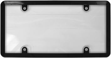 Custom Accessories 90060 Clear Custom Combos License Plate Cover and Frame with Black Plastic Frame