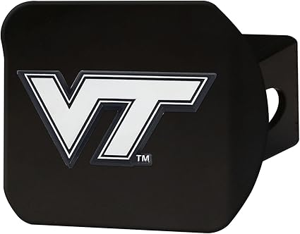 FANMATS 21053 Virginia Tech Hokies Black Metal Hitch Cover with Metal Chrome 3D Emblem