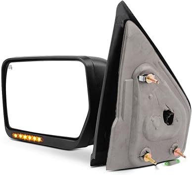 SCITOO Left Driver Side Mirror fit 2007-2014 for Ford for F150 Towing Mirrors with Amber Turn Signal Power Heated Puddle Light and Manual Folding