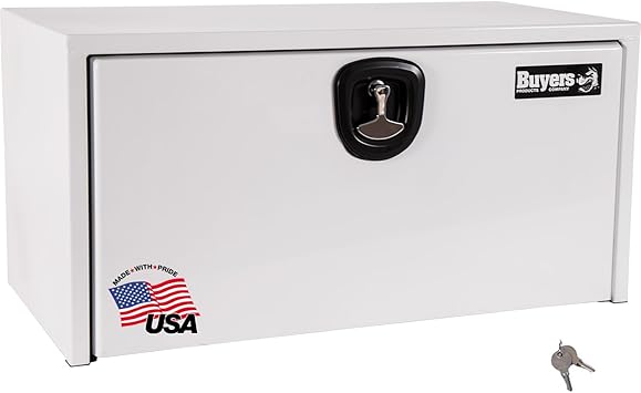 Buyers Products - 1732405 Underbody Truck Box With 3-Point Latch, White Steel, 18 x 18 x 36 Inches