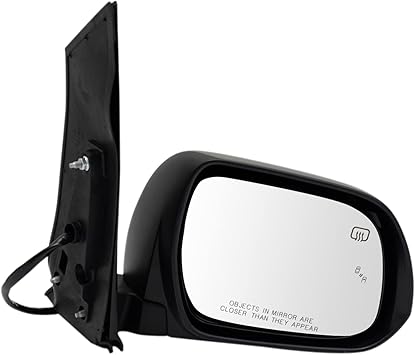 TRQ Mirror Power Heated Black Blind Spot Passenger Side RH for Toyota Sienna