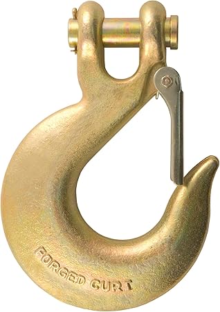 CURT 81920 5/8-Inch Forged Steel Clevis Slip Hook with Safety Latch, 65,000 lbs, 1-1/4-In Opening, 5/8