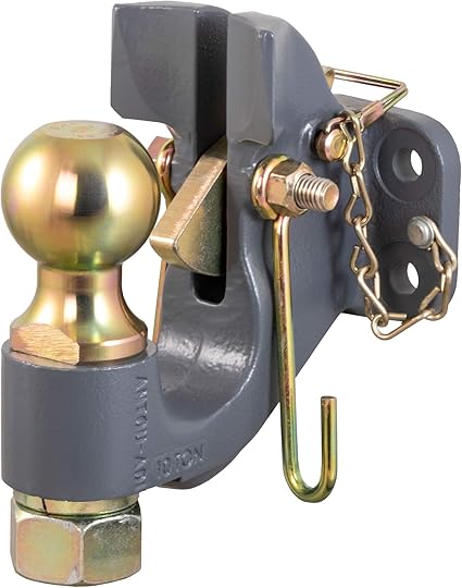 CURT 48410 SecureLatch 2-5/16-Inch Ball and Pintle Hitch Hook Combination, 20,000 Pounds, Mount Required