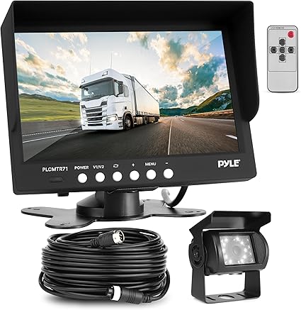 Pyle Car Backup Rear View Camera - Reverse Parking Rearview Back Up Car Camera And Monitor Video System w/ 7