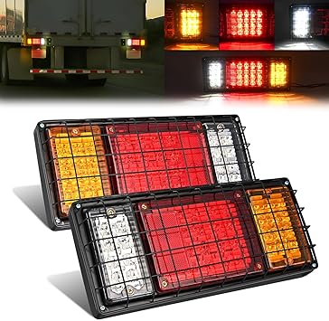 GOOACC 40 LED Trailer Light Kit 2PCS Running Stop Brake Turn Signals Reverse Lights Bolts Mounted Waterproof Bright Tail Light For 10-30v Truck RV UTV Camper Van Boat Trailer