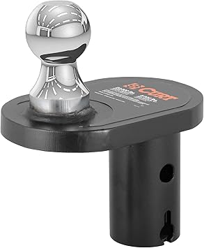 CURT 60602 Double Lock Offset Gooseneck Ball, 4-Inch Offset, 20,000 lbs, 2-5/16-Inch Diameter , Black