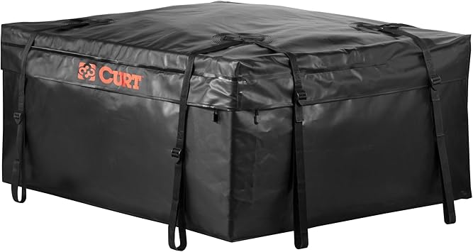 CURT 18220 38 x 34 x 18-Inch Weather-Resistant Black Vinyl Cargo Bag for Roof Basket