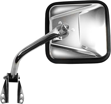 Fit System Passenger Side Mirror for Jeep CJ, Stainless steel, foldaway, Manual