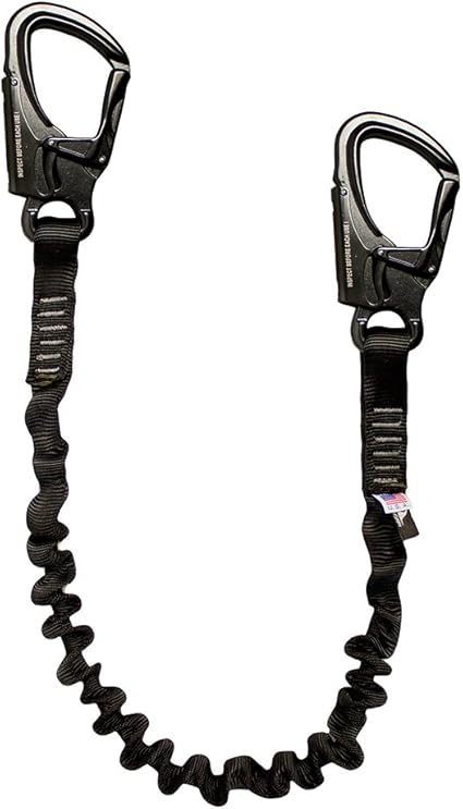 Shock Absorbing Lanyard Snap Hook - Fusion Climb®- (5,000 LBS Rated) Professional SAL Kong Frog - for Mountaineering, Fall Protection, Roofing, Construction, Safety Lanyard - Frog Snap Hook - 48in.