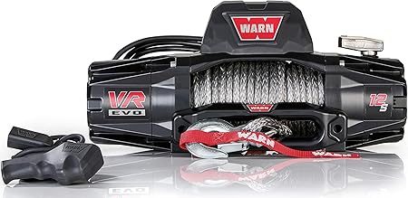 WARN 103255 VR EVO 12-S Electric 12V DC Winch with Synthetic Rope: 3/8