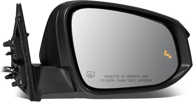 DNA Motoring OEM-MR-TO1321361 Right Side Mirror Compatible with 2017-2019 Highlander Power Adjustment Heated Folding Rear View Mirror w/Turn Signal + Blind Spot Detection