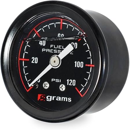 120psi Fuel Pressure Gauge Blk Face G2-99-1200, Black