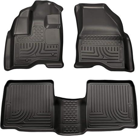 Husky Liners Weatherbeater Floor Mats | Fits 2009-2016 Lincoln MKS | Front & 2nd Row, 3-pc Black - 98731