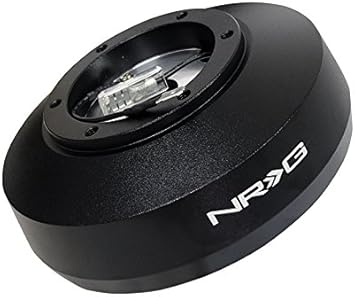 NRG Innovations NRG-SRK-161H Steering Wheel Quick Release Short Hub Adapter 6 X 70mm Bolt Pattern, Retain Horn & Turn Signals, Black Body