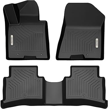 OEDRO Floor Mats Compatible with 2017-2022 Kia Sportage / 2019-2021 Hyundai Tucson, Unique Black TPE All-Weather Guard, Includes 1st and 2nd Row, Full Set Liners