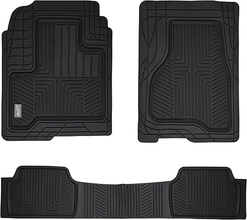 SmartFit 4-Piece All-Weather Heavy-Duty Truck Floor Mats, Trim-to-Fit Floor Mats for Trucks, All-Season Automotive Floor Mats Set, Custom Fit Floor Liners for Trucks - Black