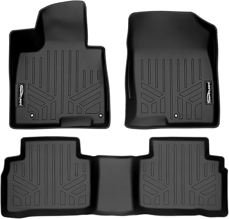 SMARTLINER All Weather Custom Fit Black 2 Row Floor Mat Liner Set Compatible with 2022-2023 Hyundai Tucson