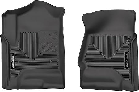 Husky Liners Weatherbeater Floor Mats | Fits 2015-2020 Escalade, ESV, Tahoe, Yukon, Suburban, 14-19 Silverado/GMC Sierra 1500 (& More) | Front Row, 2-pc Black - 18231