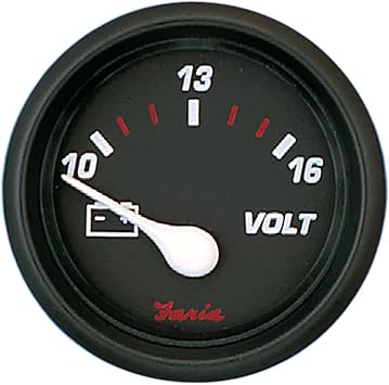 Faria Beede Instruments Faria 14605 Pro Voltmeter Gauge - 10-16 VDC - Red, 2