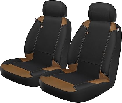 custom accessories Dickies 2-Piece Carpenter Truck Seat Covers, Heavy-Duty Truck Seat Covers, Universal-Fit Seat Covers for Trucks, Truck Seat Covers Front Seats. Automotive Seat Covers - Black/Brown