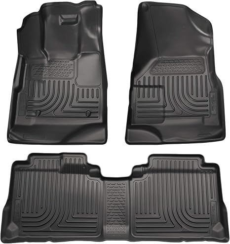 Husky Liners Weatherbeater Floor Mats | Fits 2010-2016 Cadillac SRX | Front & 2nd Row, 3-pc Black - 98141