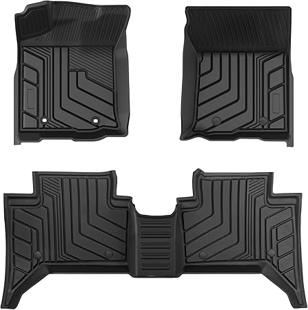 Floor Mats for Toyota Tacoma Double Cab 2023-2016 Tacoma Floor Liners Custom Fit for TPE All Weather Car Liners, Automotive 1st & 2nd Row Liners Car Mats Set Interior Accessories, Black