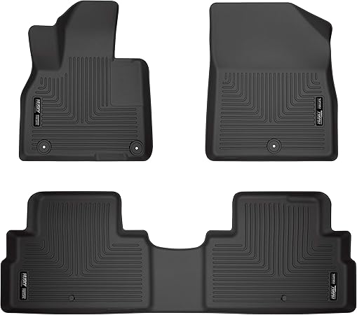 Husky Liners Weatherbeater Floor Mats | Fits 2020-2024 Hyundai Palisade | Front & 2nd Row, 3-pc Black - 95711