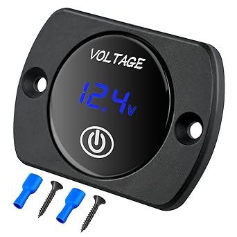 Nilight 12V LED Display Voltmeter with Touch Switch Digital Voltage Gauge Panel Meter Waterproof Battery Monitor Board 8-48V for Marine Boat Car Automotive Motorcycle Golf Cart