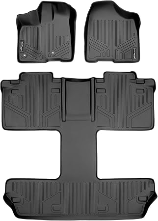 MAXLINER Floor Mats 3 Row Liner Set Black for 2013-2018 Toyota Sienna 7 Passenger Model